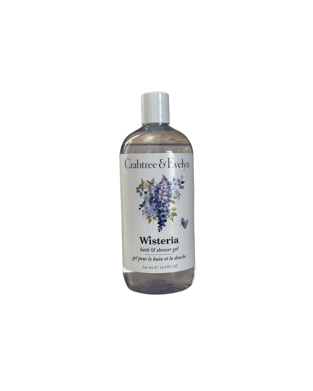 Crabtree & Evelyn Wisteria body lotion bottle delivering hydration for smooth skin