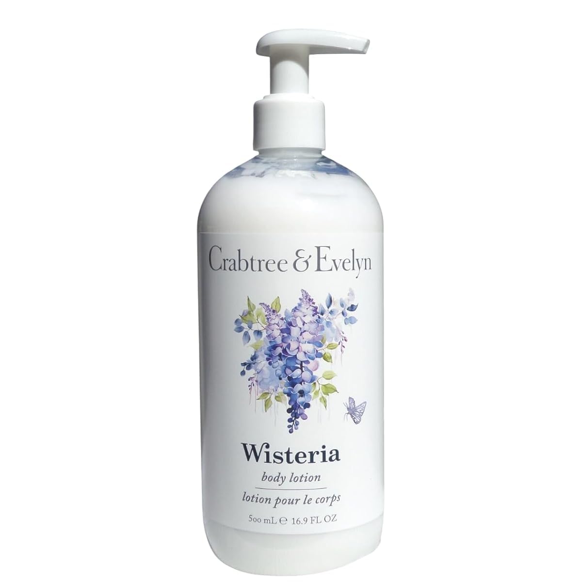 Crabtree & Evelyn Wisteria Body Lotion bottle for deep hydration.