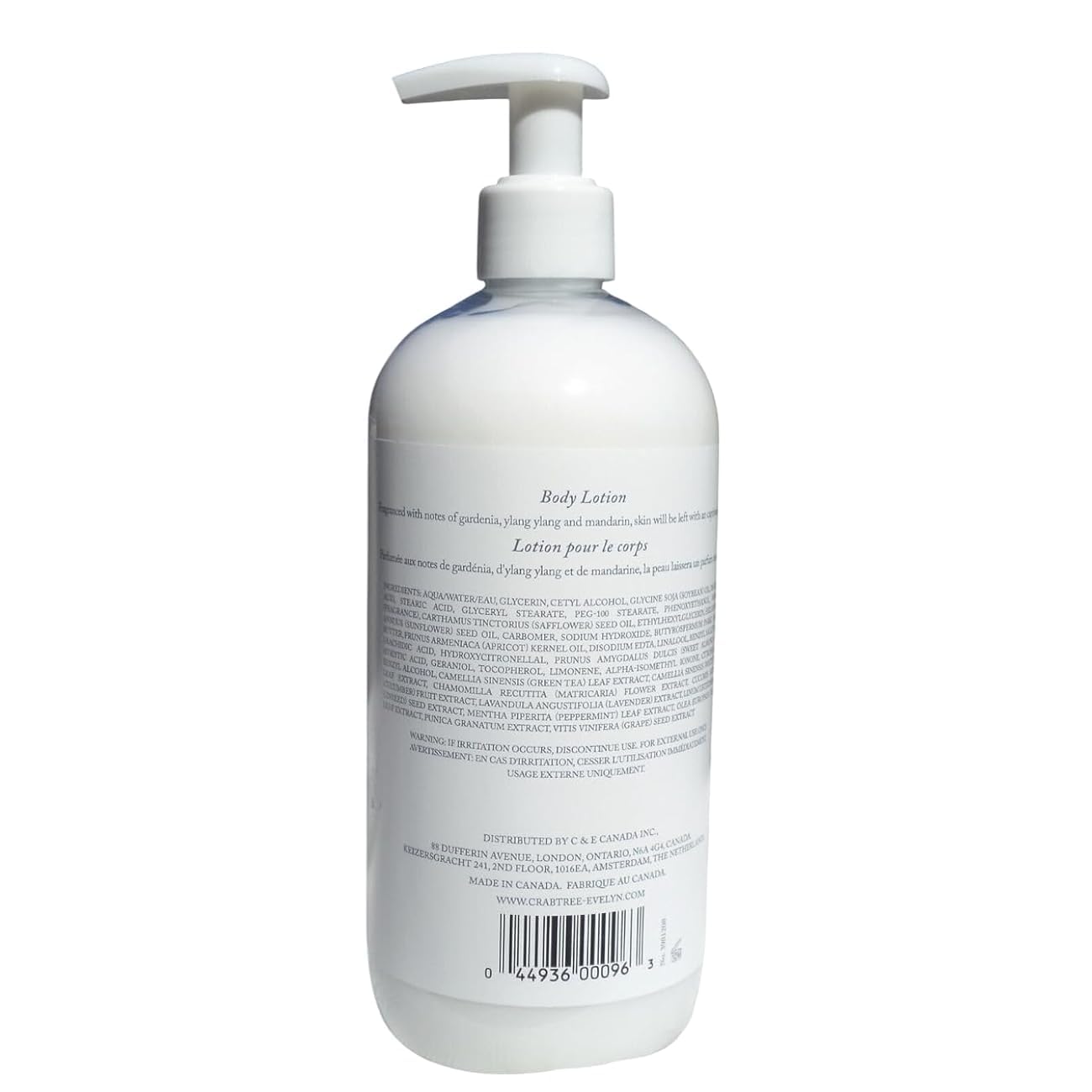 Crabtree & Evelyn Wisteria Body Lotion cream texture shows smooth application.