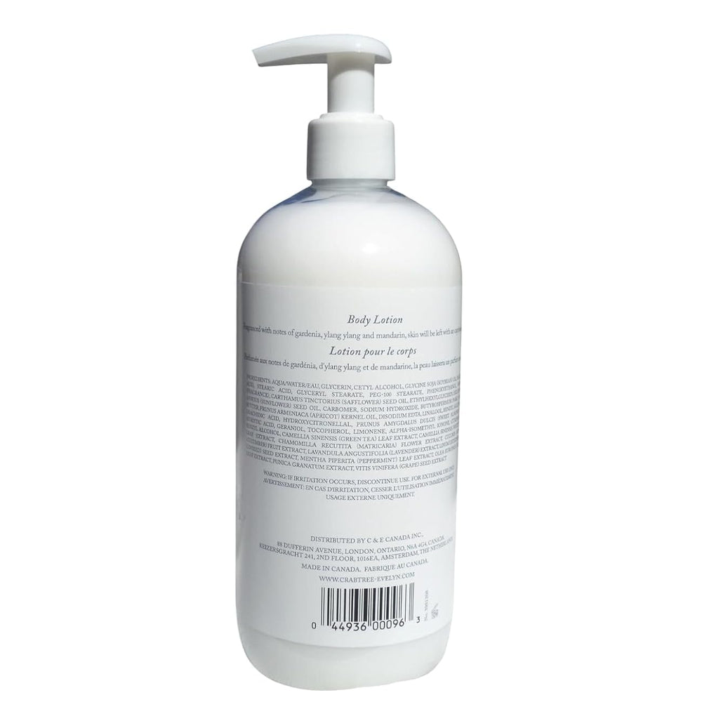 Crabtree & Evelyn Wisteria Body Lotion cream texture shows smooth application.