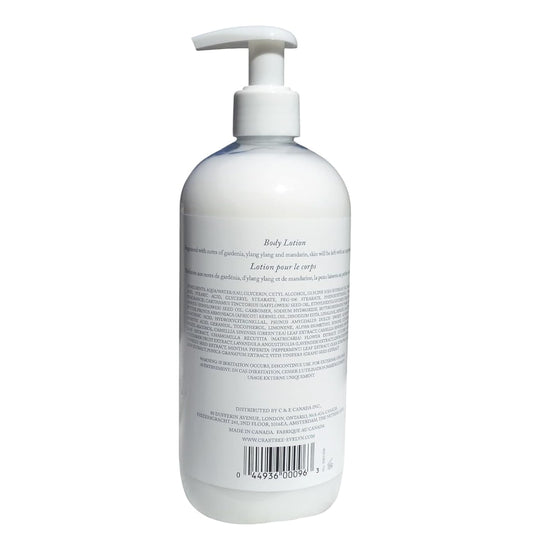 Crabtree & Evelyn Wisteria Body Lotion cream texture shows smooth application.