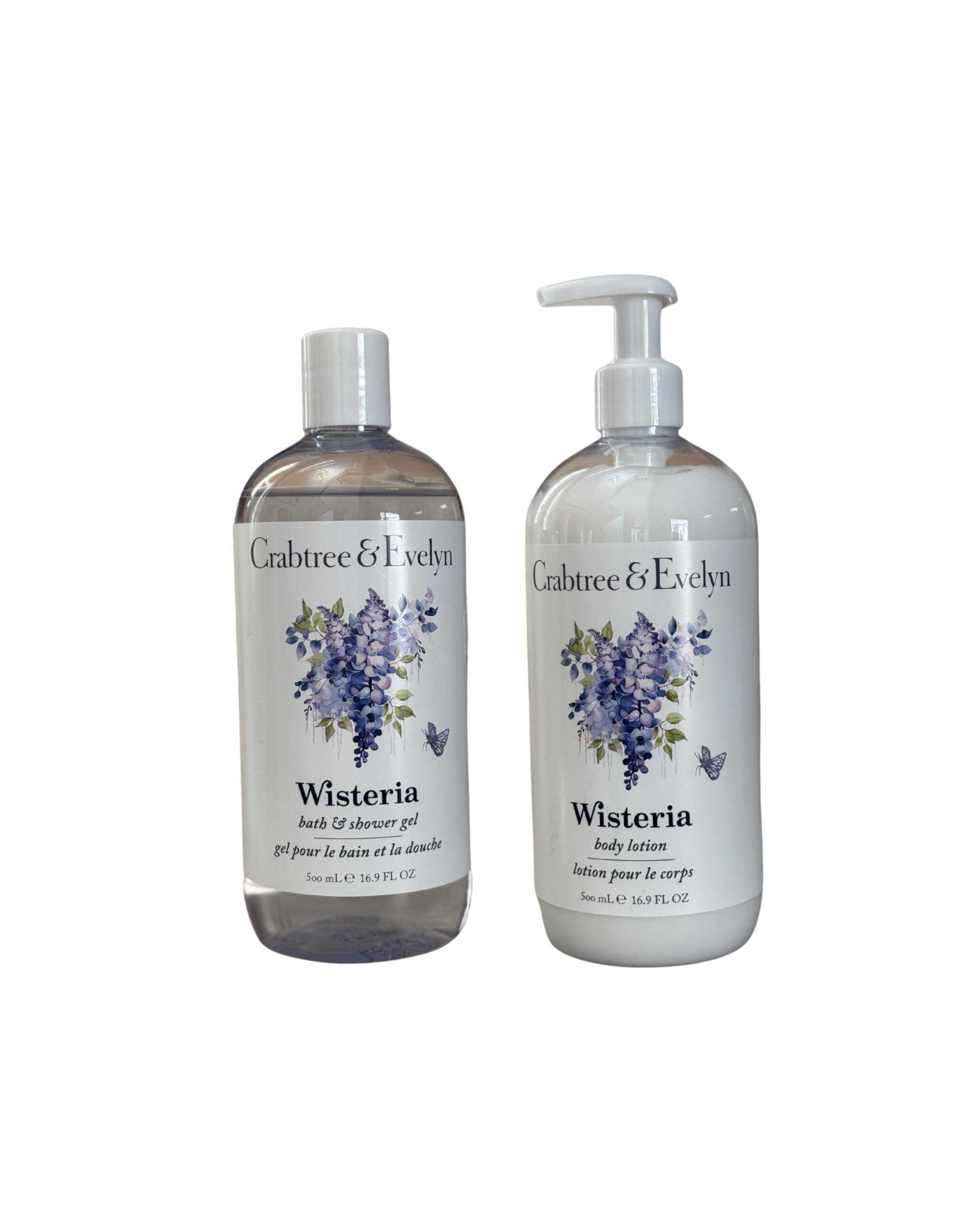 Crabtree & Evelyn Wisteria shower gel bottle for a fresh cleanse suitable for all skin types