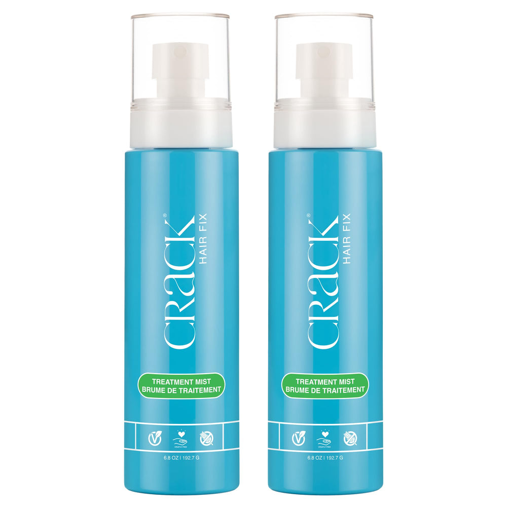 Crack Hair Fix Mist Spray bottle shown for daily moisture and protection.