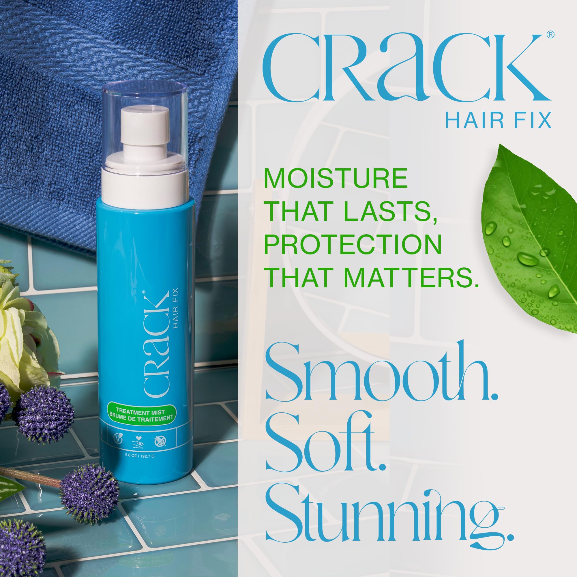 Crack Hair Fix Mist Spray applied to hair for quick refresh and manageability.