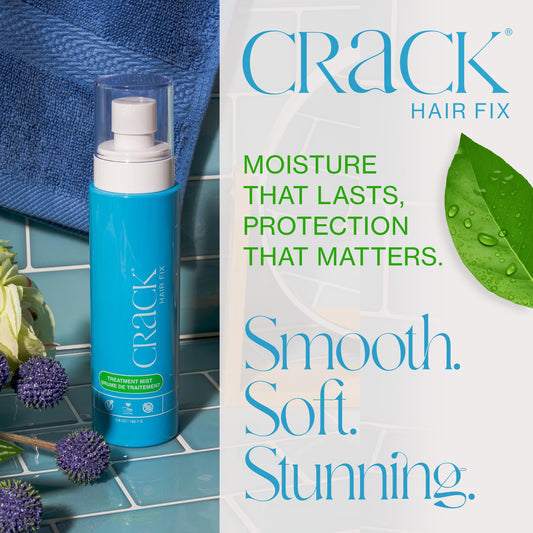 Crack Hair Fix Mist Spray applied to hair for quick refresh and manageability.