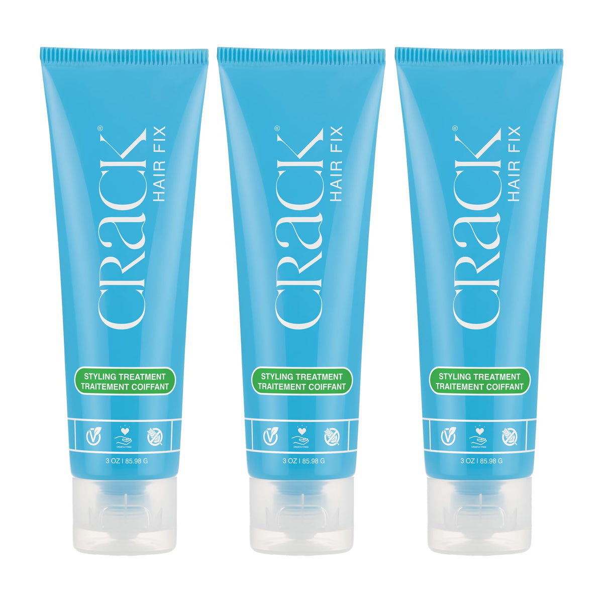 Crack Hair Fix Styling Cream bottle with smooth, frizz-controlled finish.