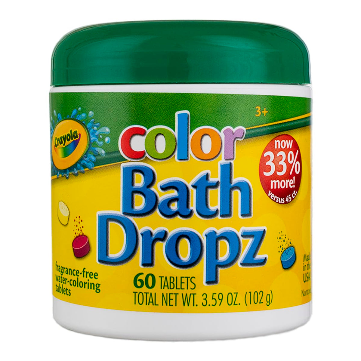 Crayola Color Bath Dropz tablet close-up for easy color bath time fun.