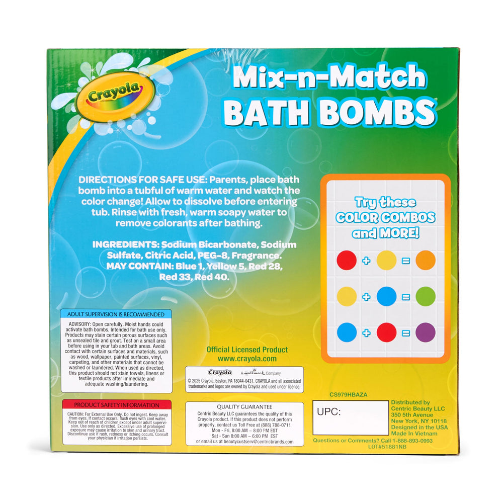 Crayola Color-Twist bomb reveals a surprise center, perfect for family bath time.