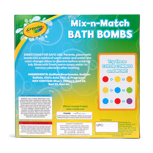 Crayola Color-Twist bomb reveals a surprise center, perfect for family bath time.