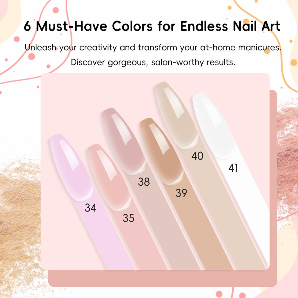 Creaglam six-color acrylic powder jars close-up for crisp results
