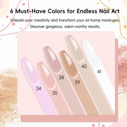 Creaglam six-color acrylic powder jars close-up for crisp results