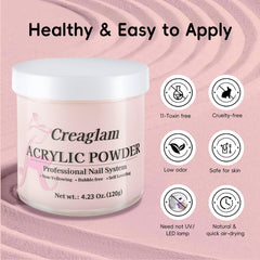 Creaglam bubble-free-application shows smooth self-leveling coverage for precise shaping.
