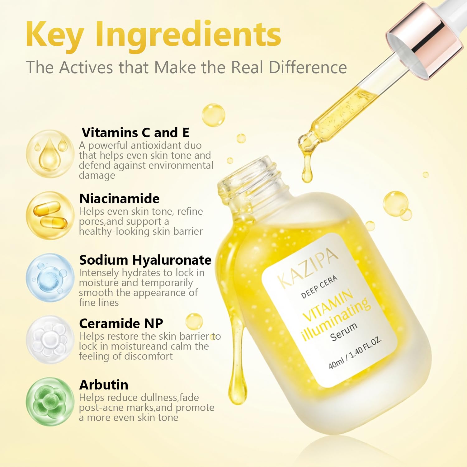 Createreedo Vitamin C Serum texture swirl demonstrating quick absorption