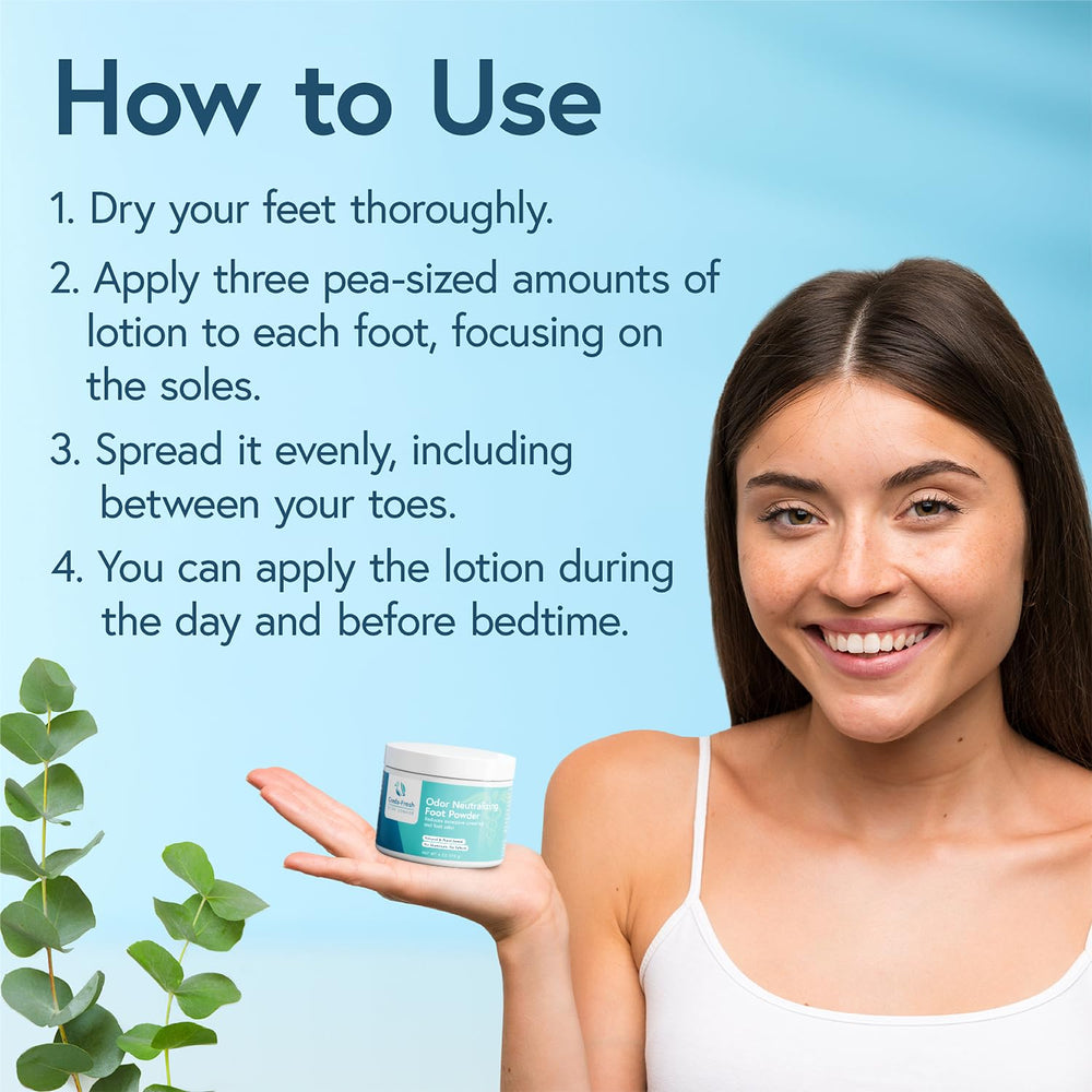 Creda-Fresh dual-action lotion-to-powder provides easy coverage and moisture control.