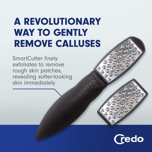 Credo Smart Cutter ergonomic handle enables safe reach to arches and heels.