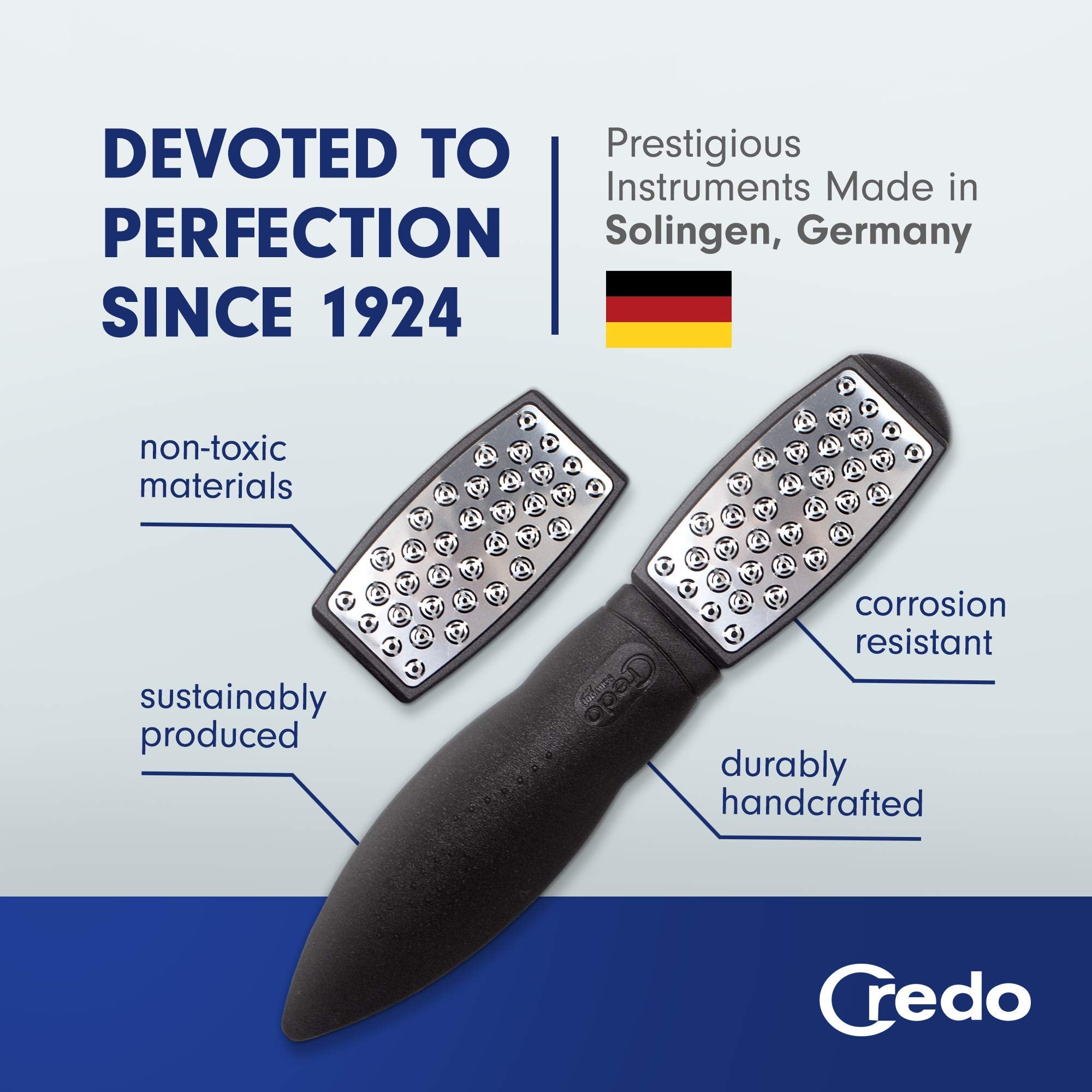 Credo Smart Cutter hand file helps remove flaky patches on hands.