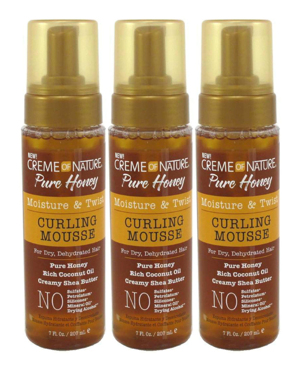 Creme Of Nature Pure Honey Curling Mousse styled curls on day one with smooth texture