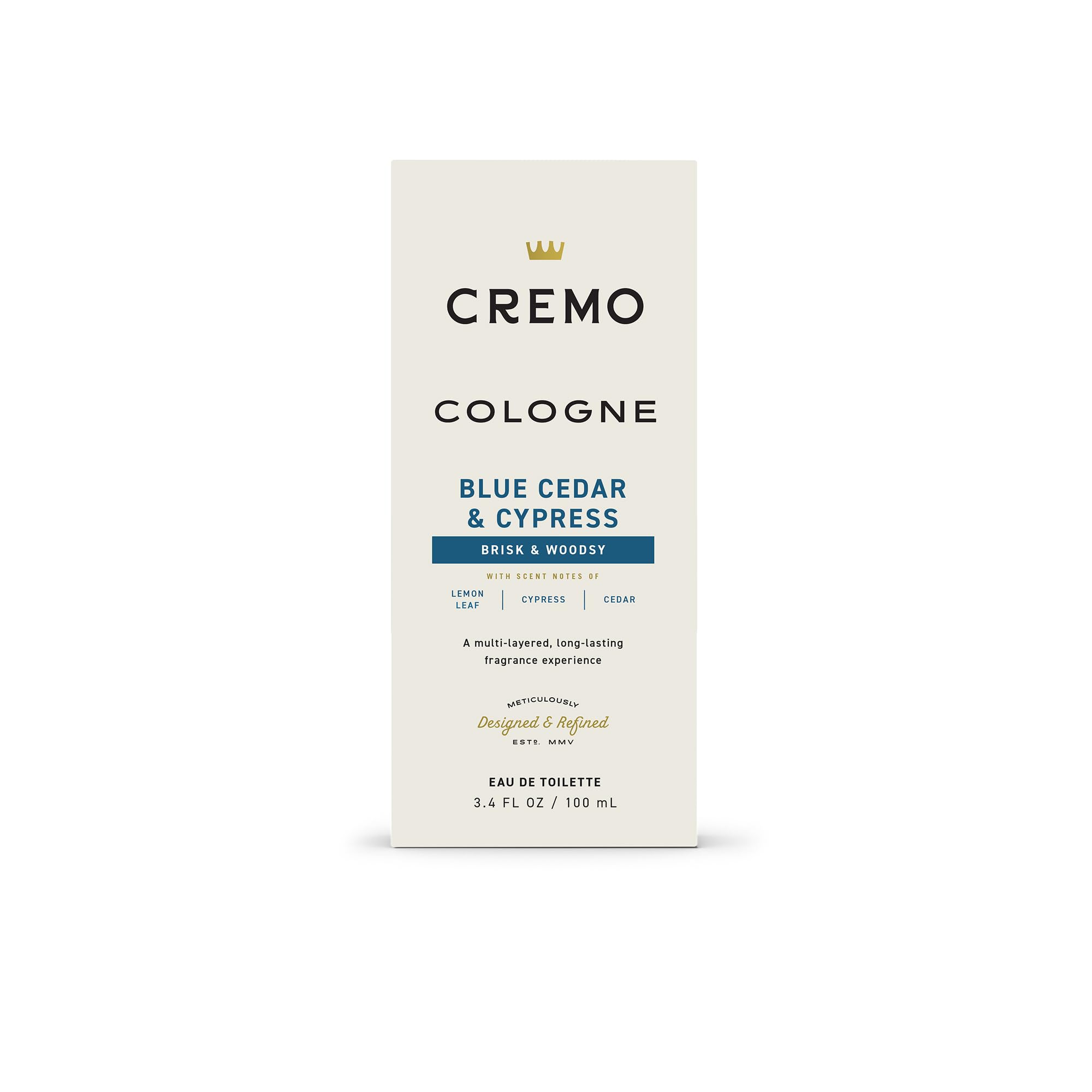 Cremo Blue Cedar & Cypress mens grooming set for cohesive scent