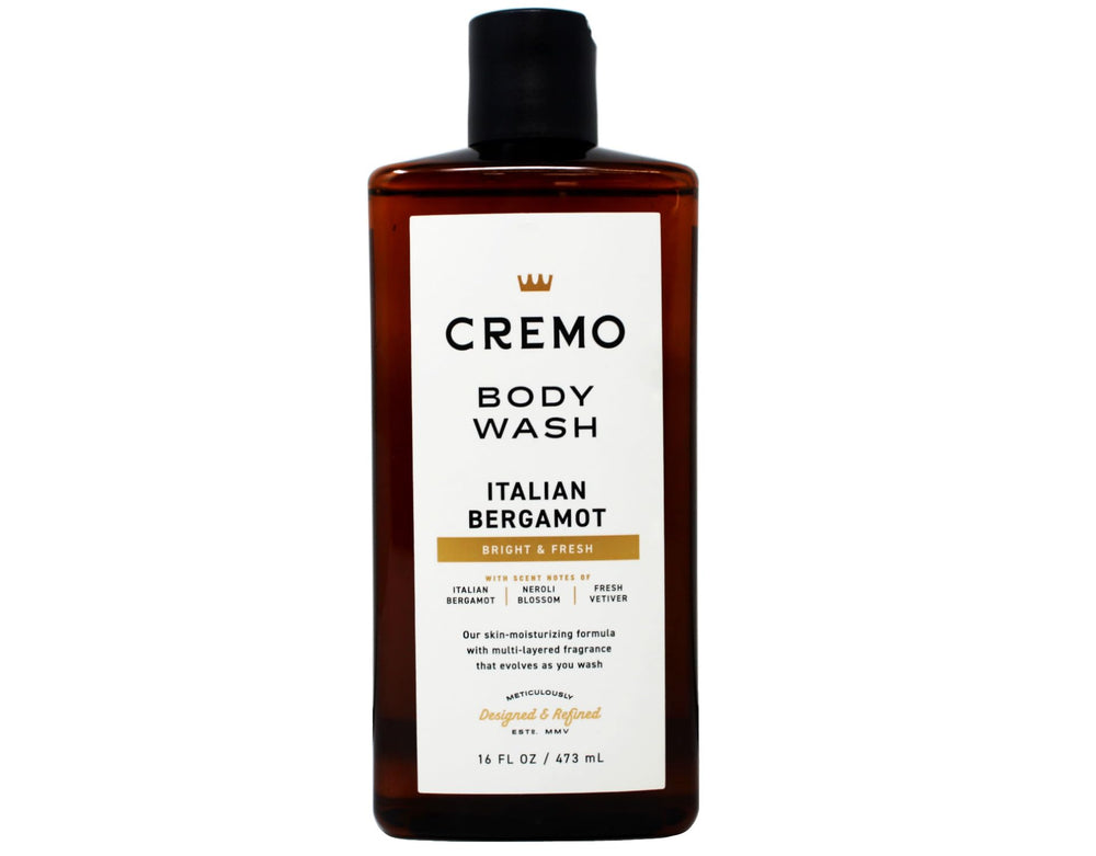 Cremo bottle label close-up emphasizing moisturizing formula