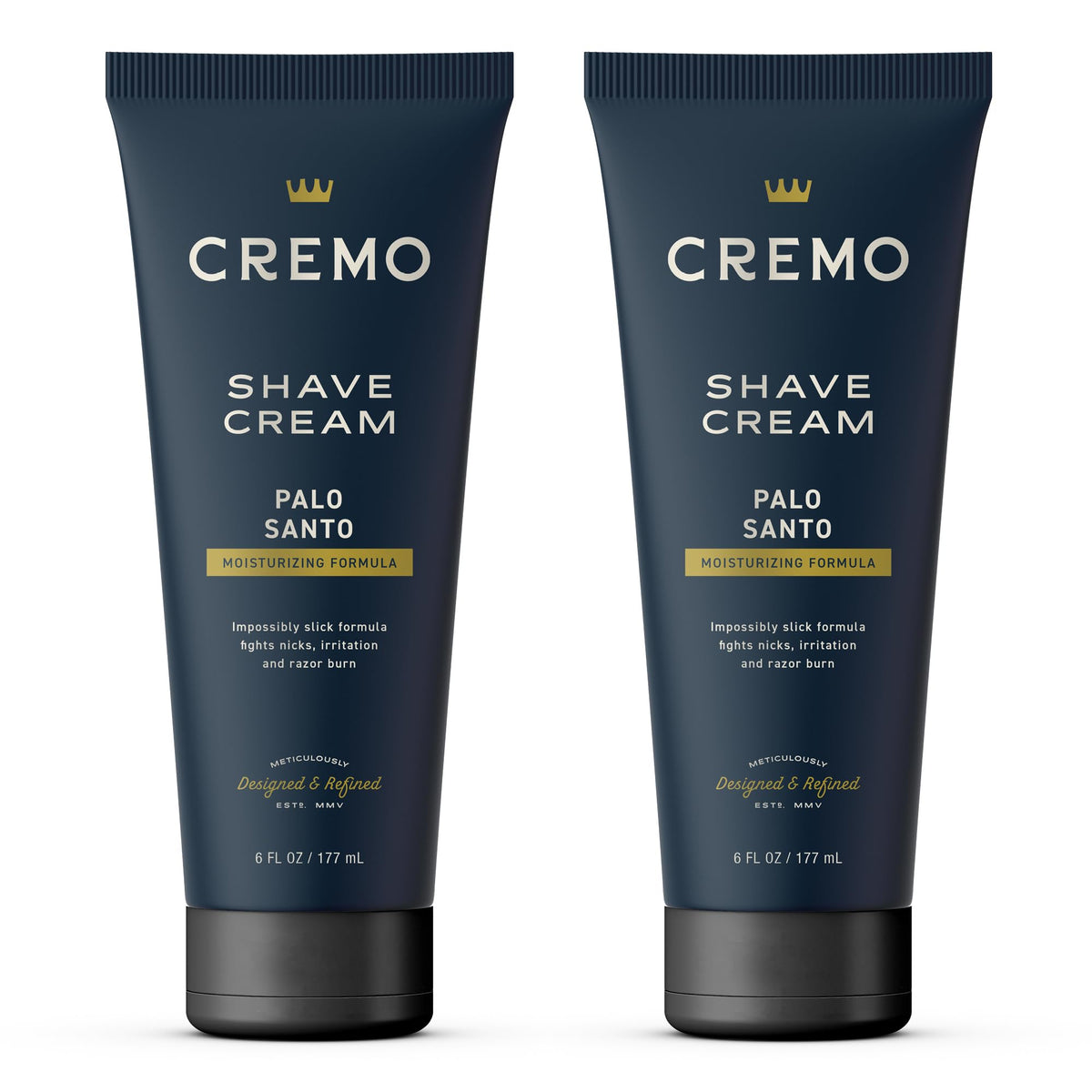 Cremo Palo Santo Shave Cream 2-pack outer view packaging.