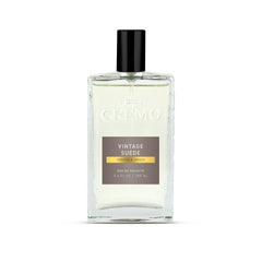 Cremo Vintage Suede bottle front view, ideal for daily wear.