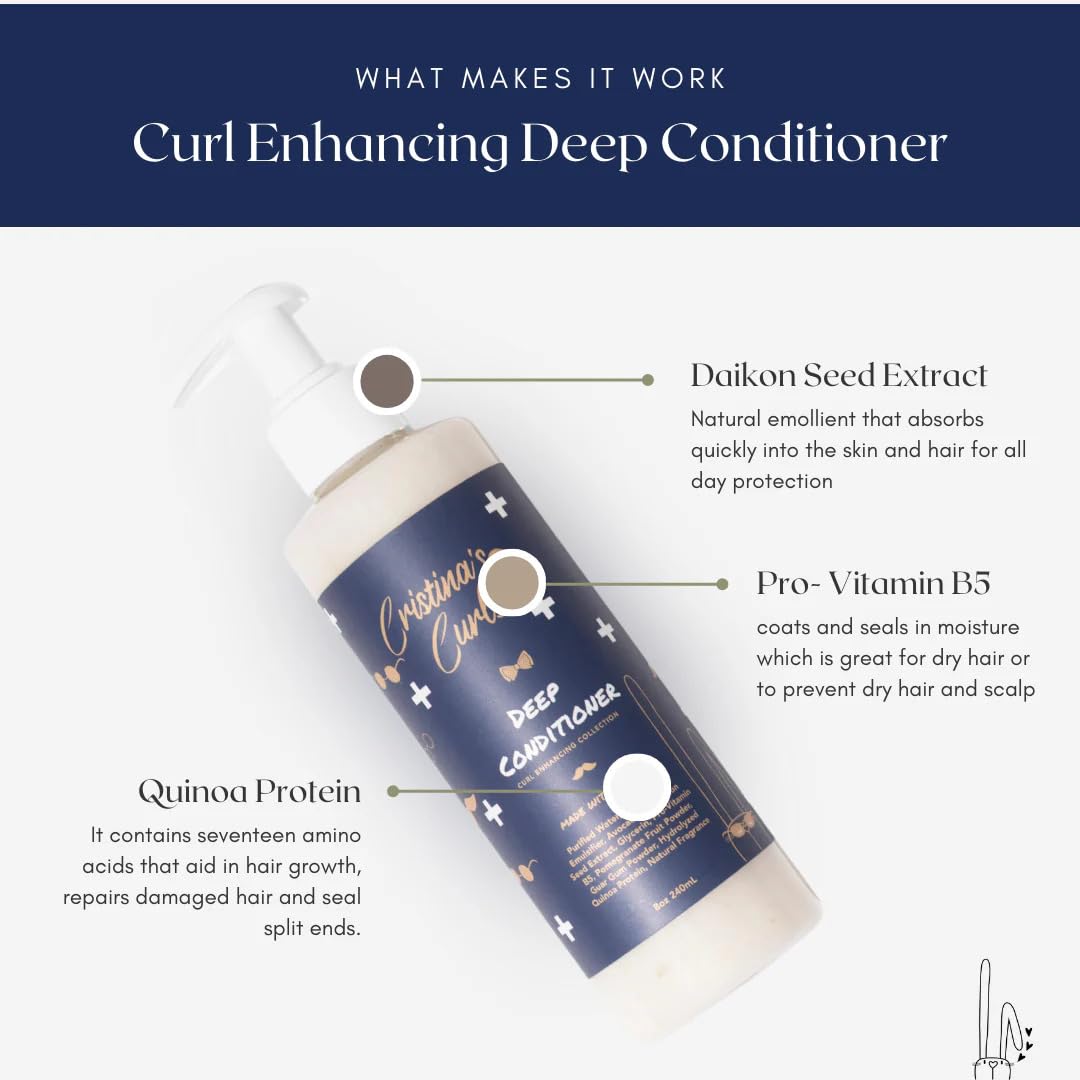 Cristina's Curls kid detangling illustration showing easy brushing and smooth hair.