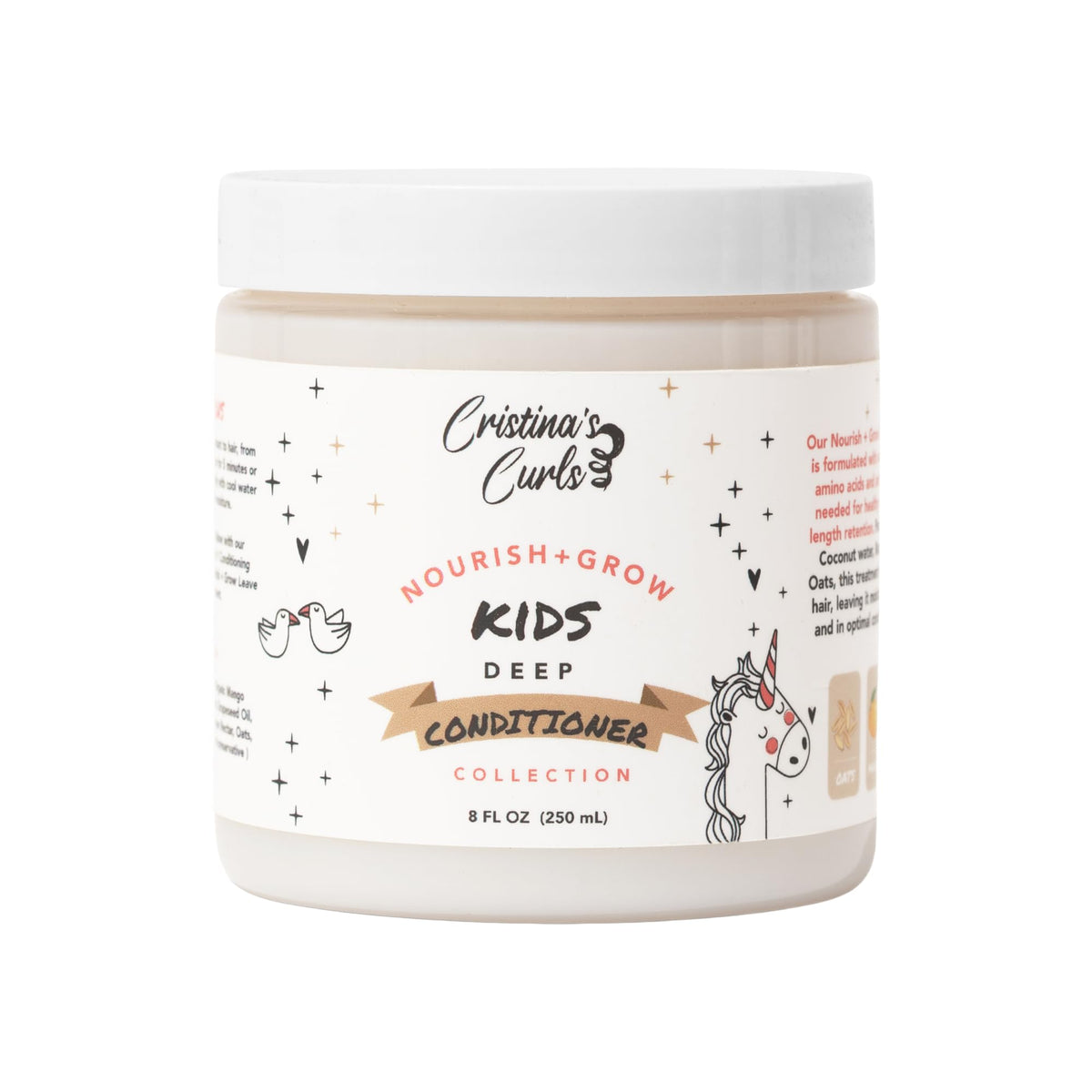 Cristina's Curls Kids Deep Conditioner bottle boosts moisture for detangling
