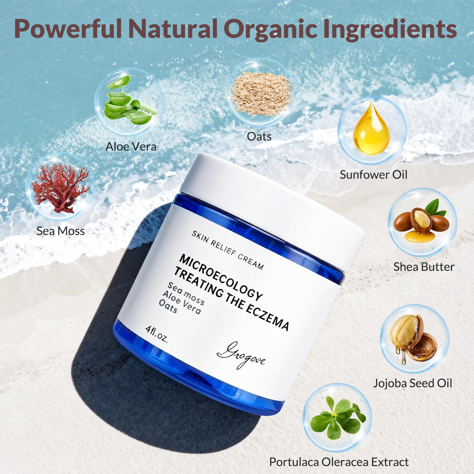 Close-up of Crogooe eczema cream texture, lightweight and fast-absorbing.