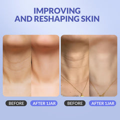 Crogooe Neck Firming Cream cupuacu-shea-butter close-up emphasizes deep hydration.