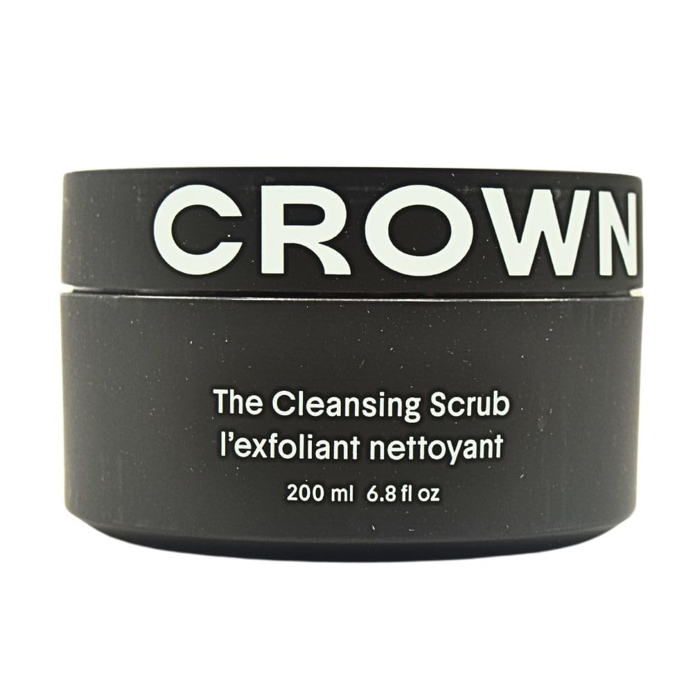 Crown Affair Cleansing Scalp Scrub Shampoo bottle closeup showing luxurious foam for refreshed roots
