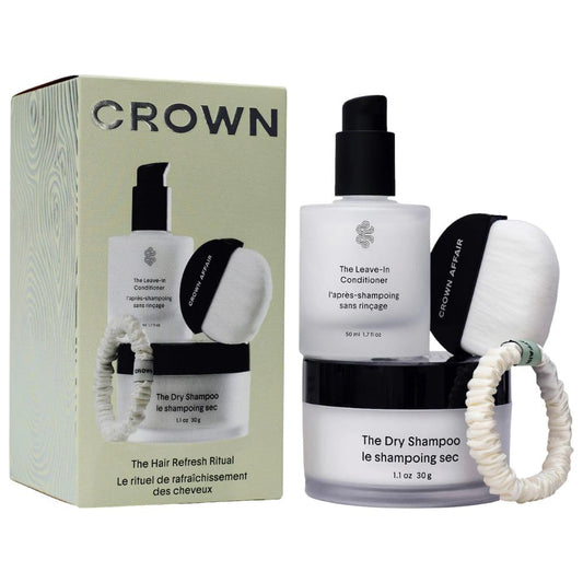 Crown Affair Hair Refresh Ritual Gift Set with dry shampoo and leave-in conditioner for quick refresh