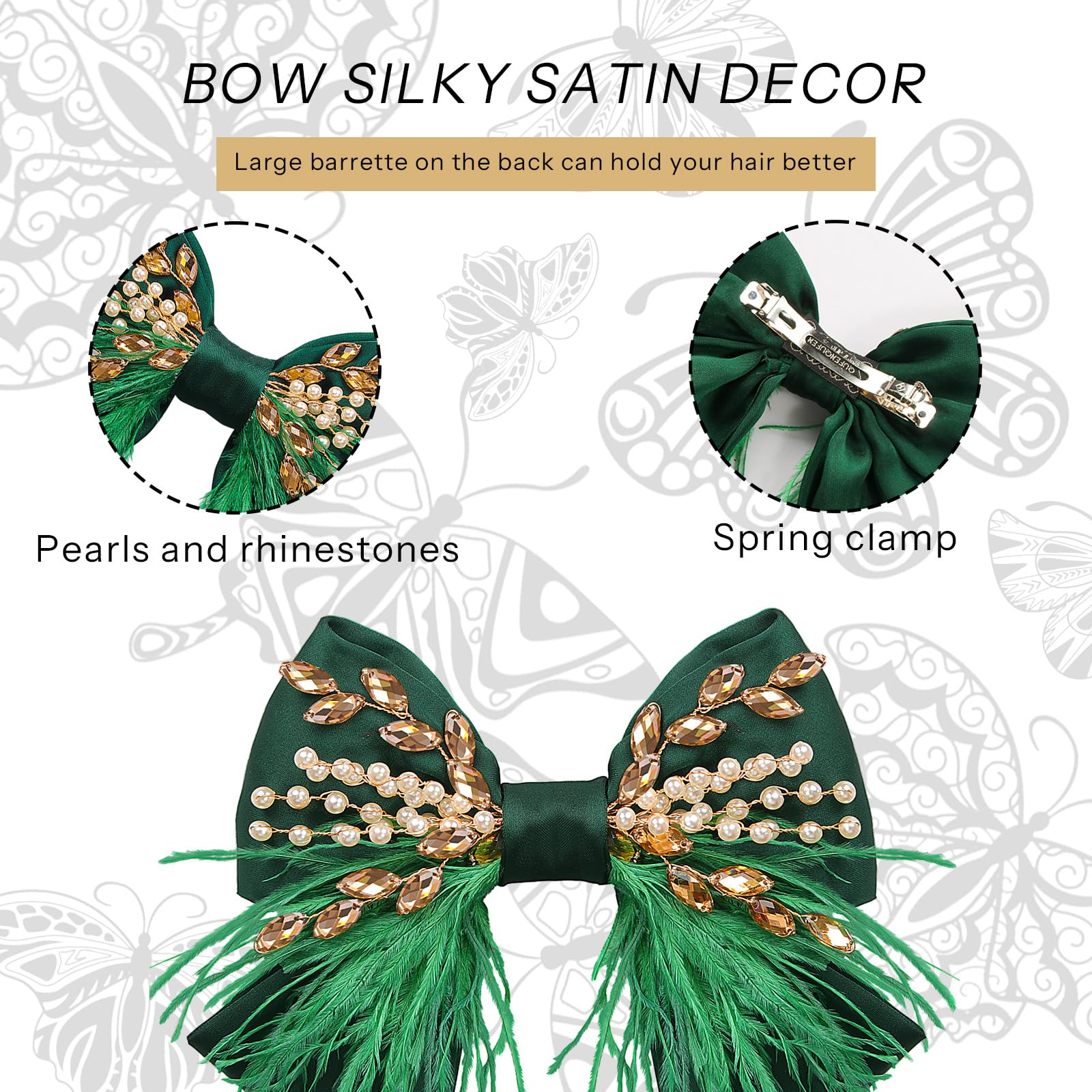 Crown Guide versatile hair bows clip for weddings, parties, daily wear.