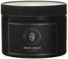 Crown Shaving Co shave cream bottle with eucalyptus spearmint for a smooth, close shave.