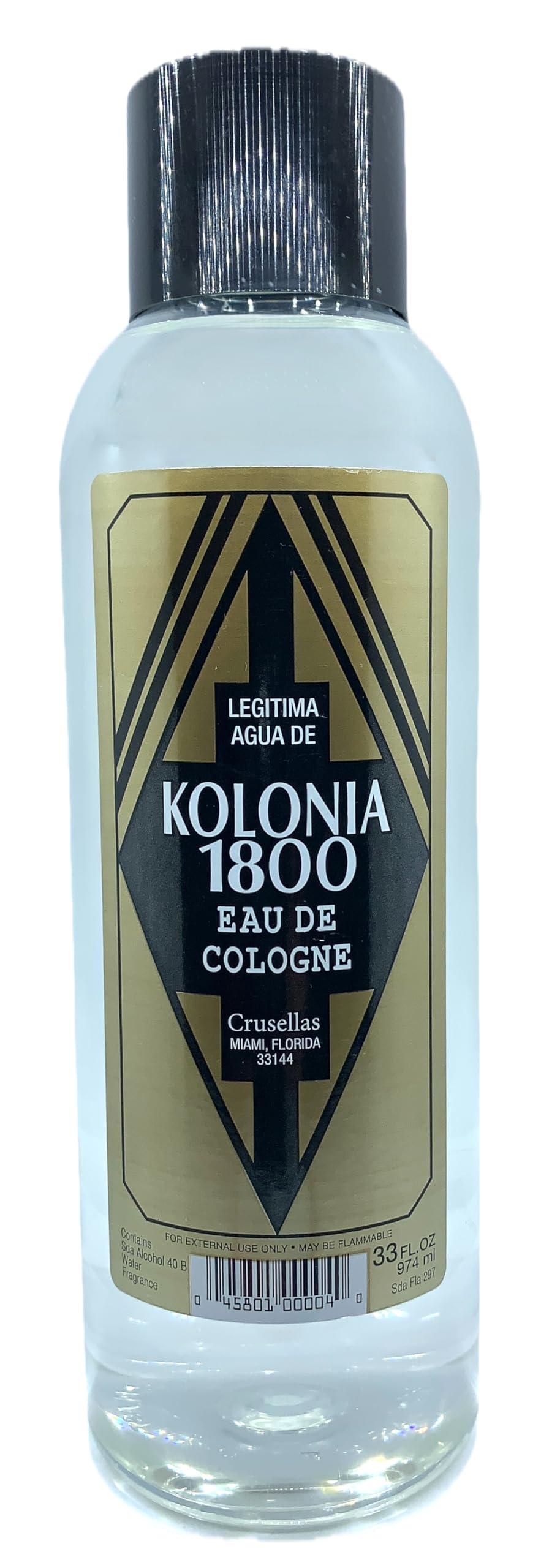 Crusellas Legitima Cologne Water 1800 bottle pour, ideal for daily refreshment and ritual cleansing.