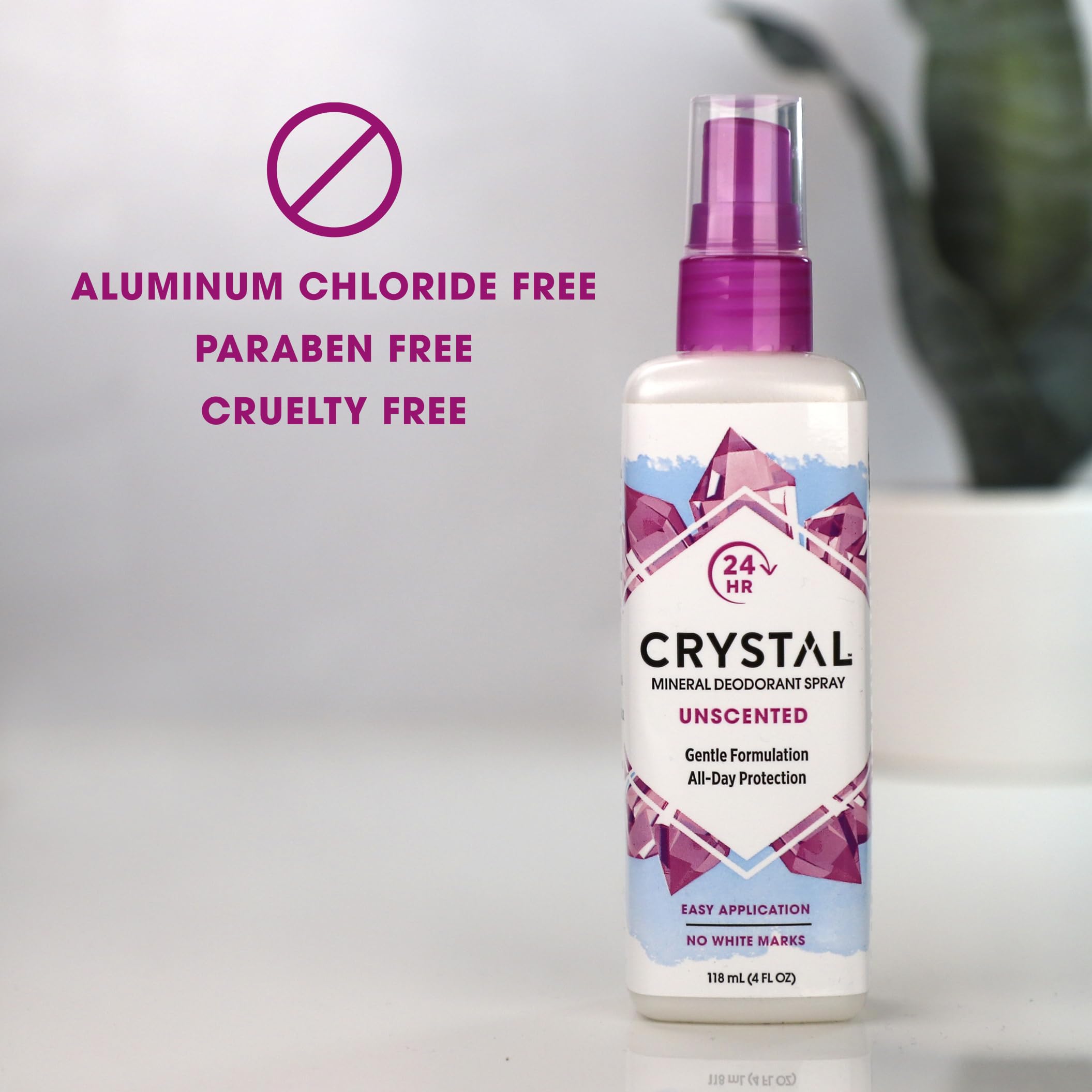 Crystal Essence Mineral Deodorant Spray on clothing for lasting freshness.