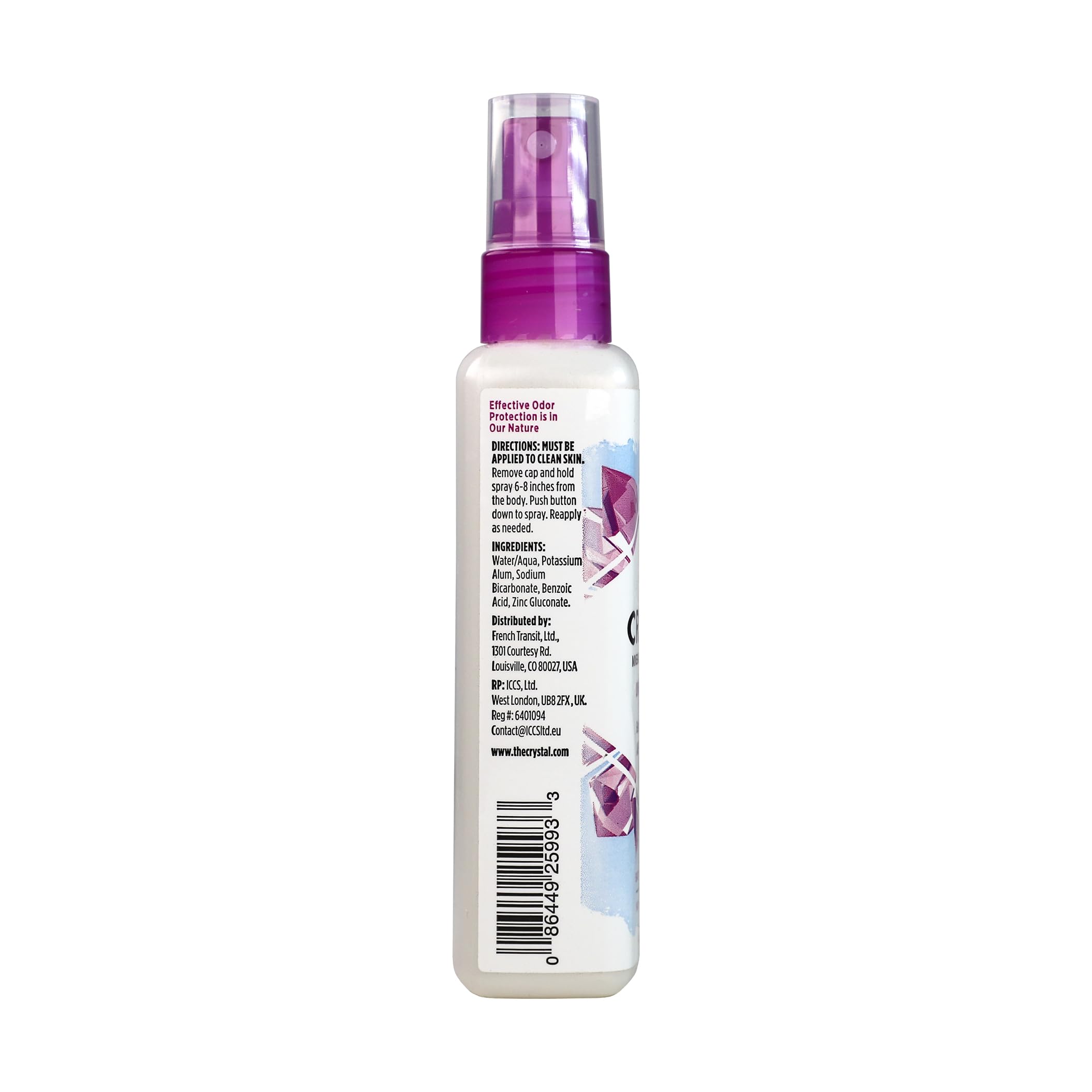 Crystal Essence packaging highlights fragrance-free, aluminum-free formula.