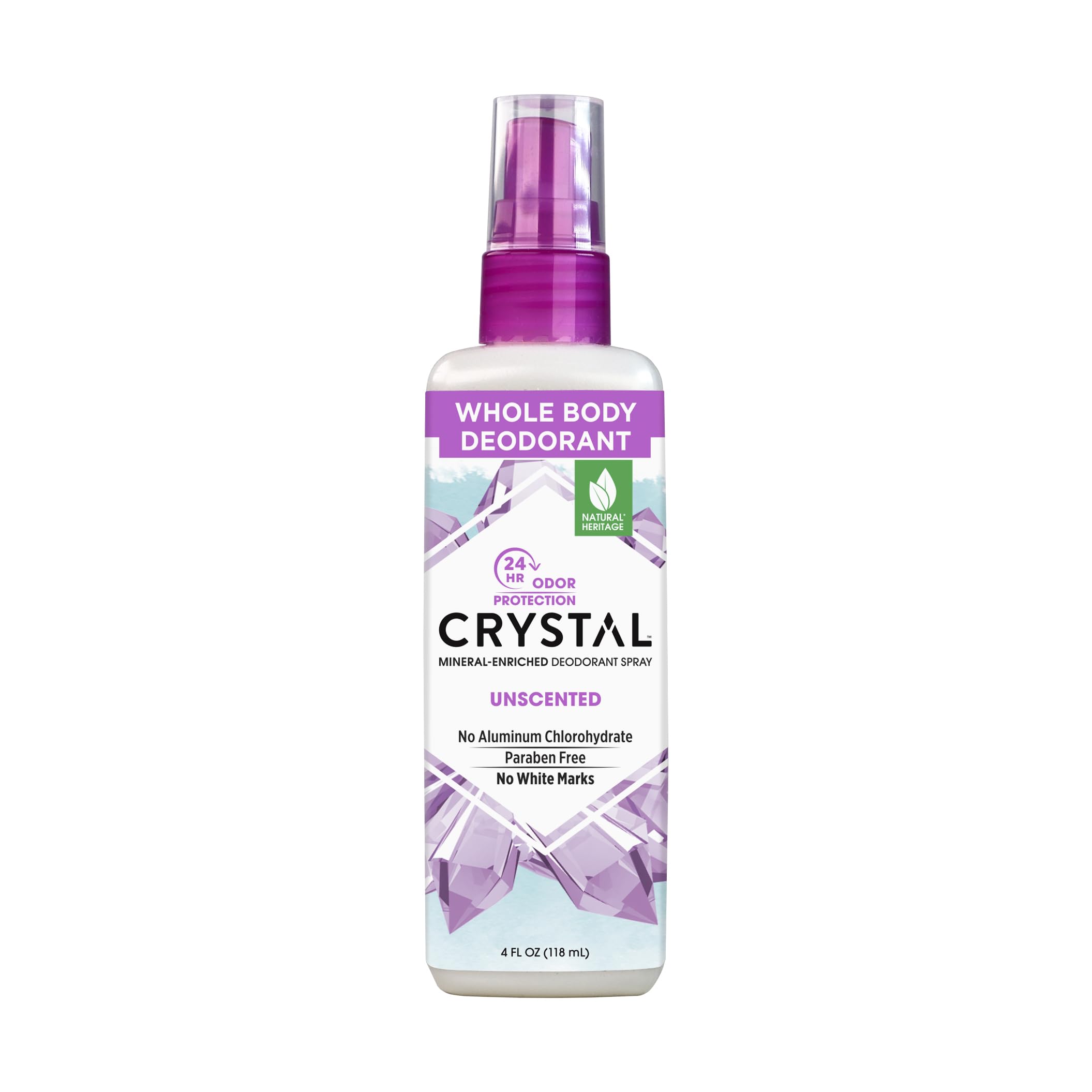 Crystal Essence Mineral Deodorant Spray underarms for all-day odor control.