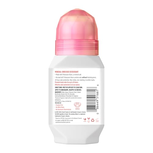 Crystal Essence unscented roll-on applied to underarm for freshness