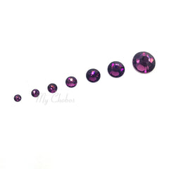 Crystal-Wholesale Amethyst 204 flatback close-up showing facets for premium crafts