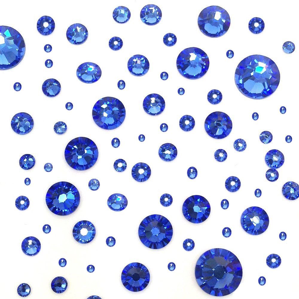 Crystal-Wholesale Sapphire flatbacks no-hotfix in platinum foiled for enhanced shine