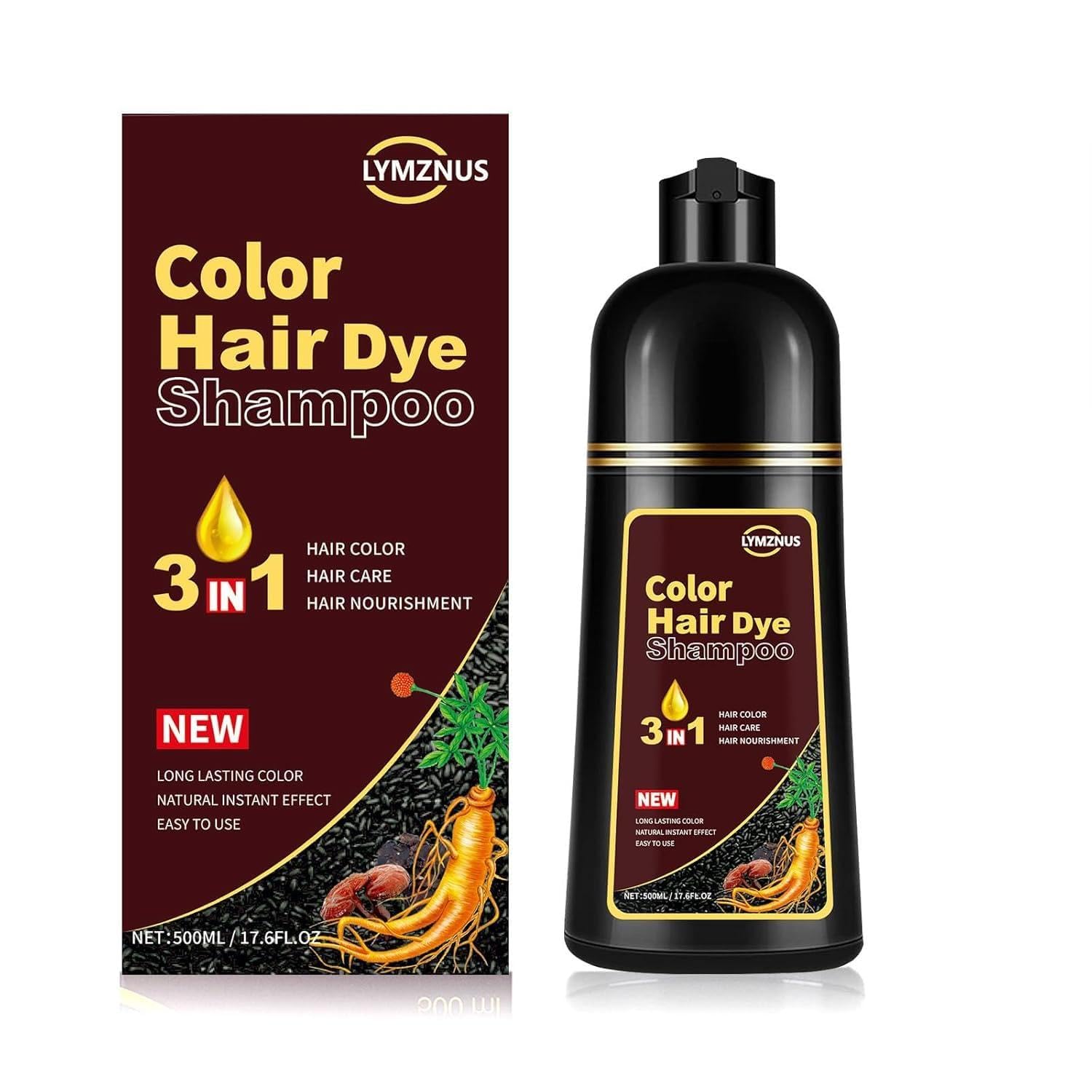 CSFDXD Dark Chocolate Hair Dye Shampoo bottle 500ml for easy at-home color