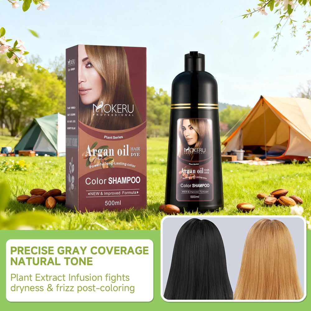 Before-and-after gray hair coverage with CSFDXD