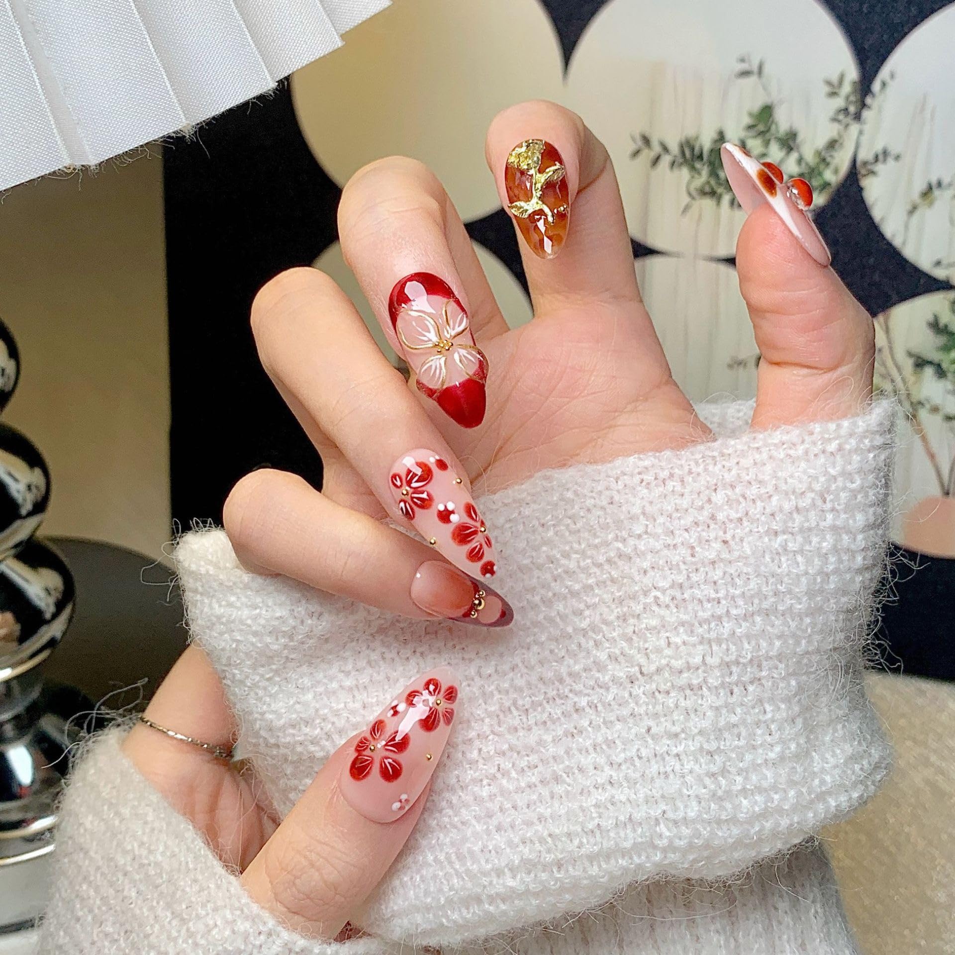 CTTHNBD almond press on nails with included file for shaping at home