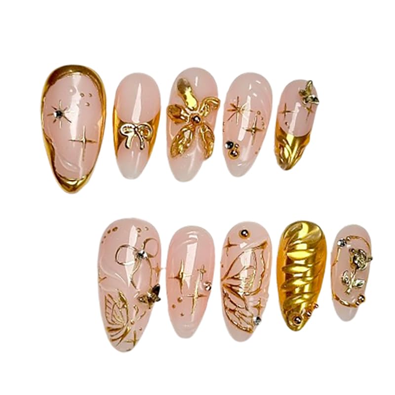 CTTHNBD jelly glue sticker included for reusable gold bow nails