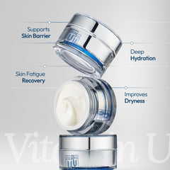 CU: VITAMIN U cream texture swirl displaying creamy moisture