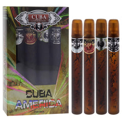 CUBA America 4-Piece Set green bottle for a fresh daytime scent.