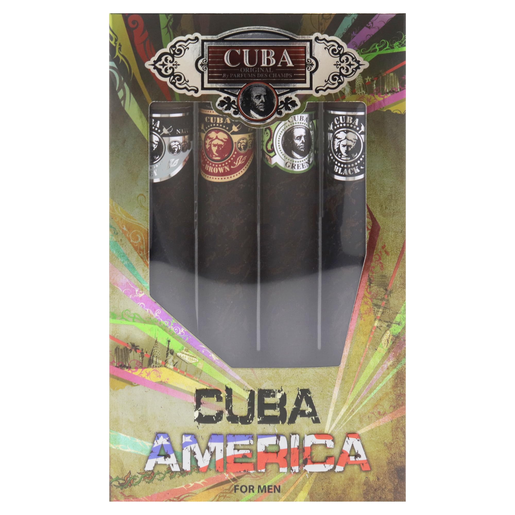CUBA America packaging shows premium, travel-friendly set.