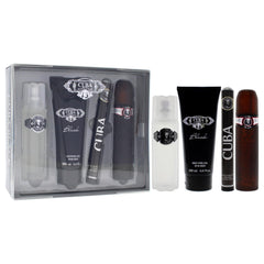 Cuba Cuba Black Men 4 Pc Gift Set after shave bottle on display for grooming