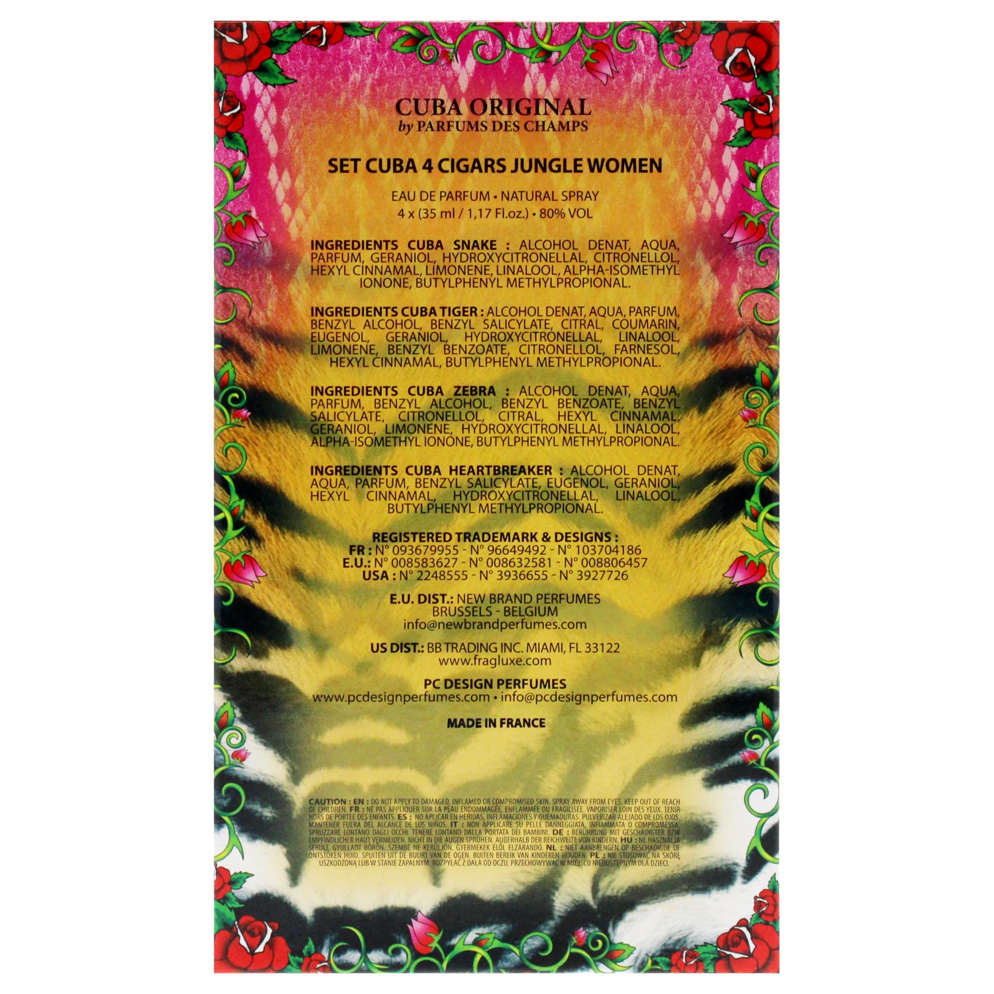 Cuba Jungle four Eau de Parfum sprays ready for day-to-night use