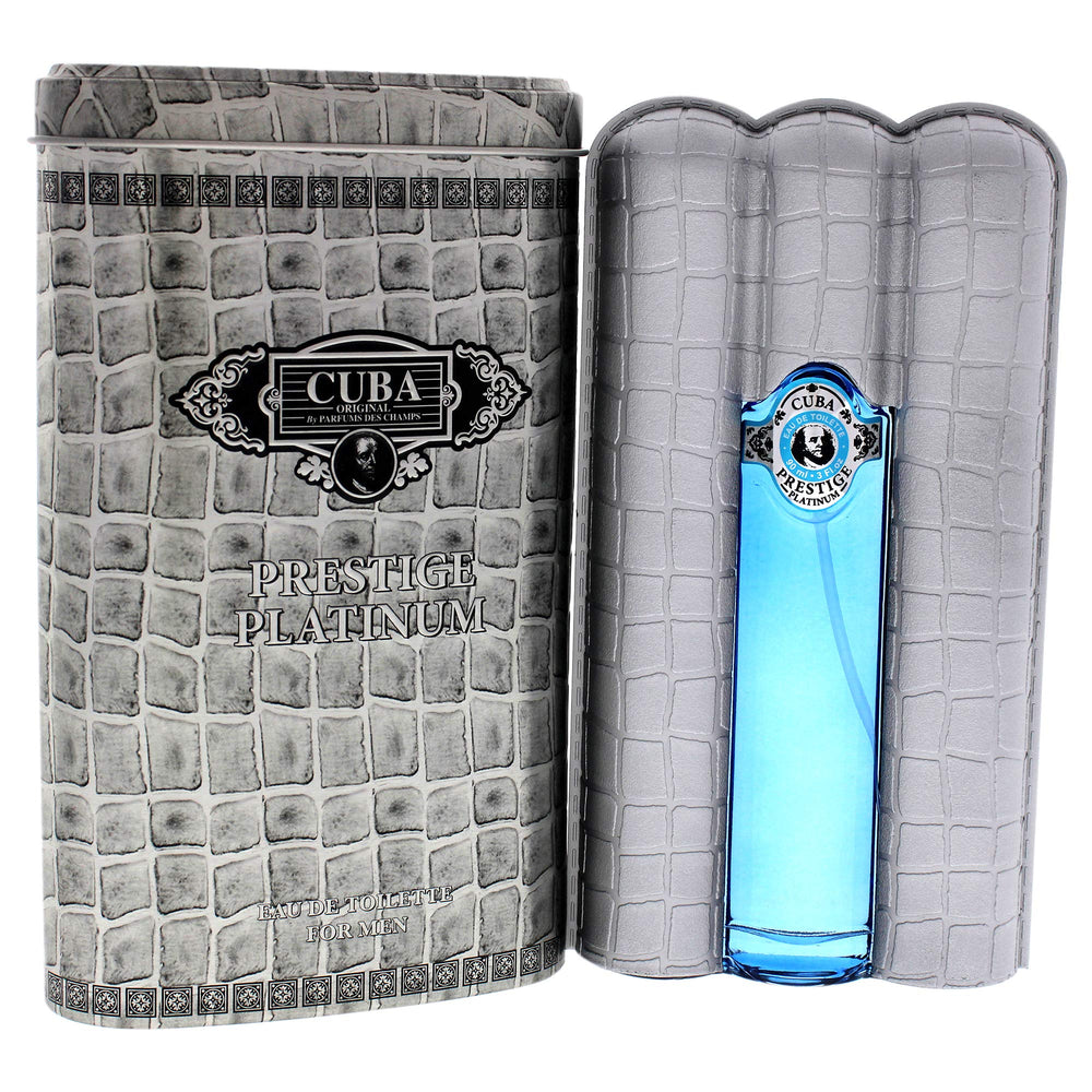 Cuba Original by Parfums Des Champs Platinum label closeup with classic branding